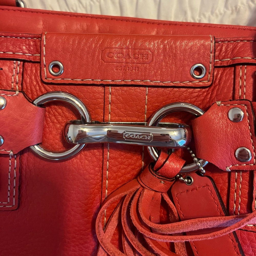 Coach burnt orange leather handbag - Picture 6 of 7